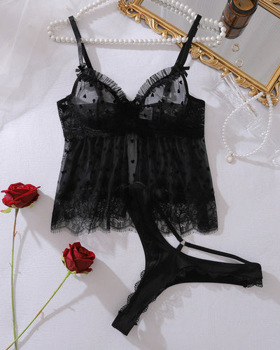 Rosa™ | Átlátszó Háló Top & Slip Szett